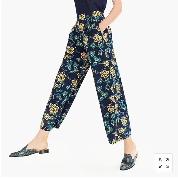 J. Crew Pants - J. Crew | Wide-leg cropped floral pant